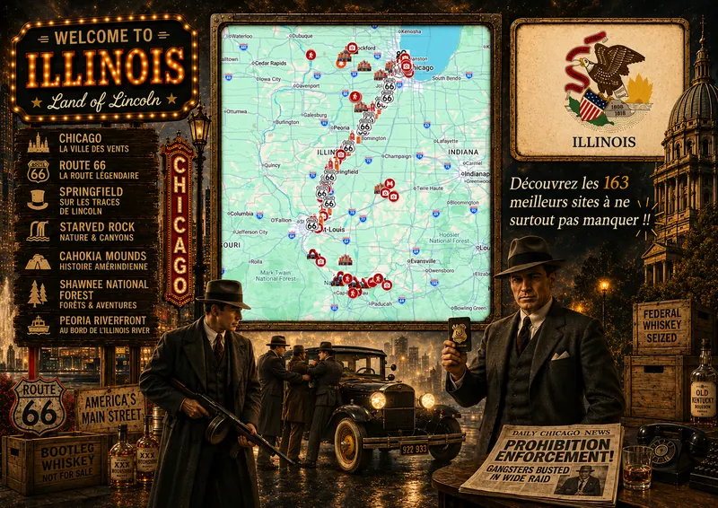 Carte des lieux incontournables de Illinois