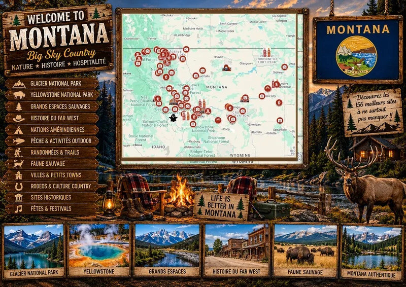 Carte des lieux incontournables de Montana