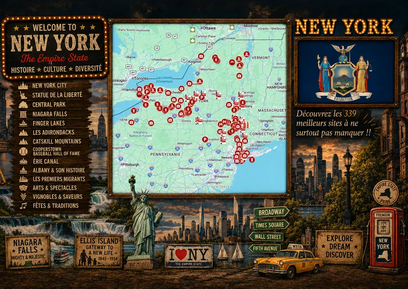 Carte des lieux incontournables de New York