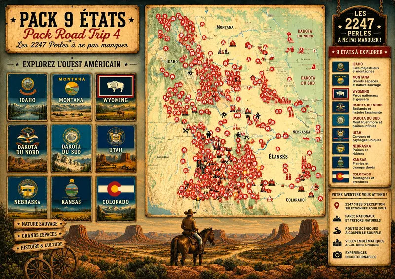 Carte des lieux incontournables de Pack Road Trip 4