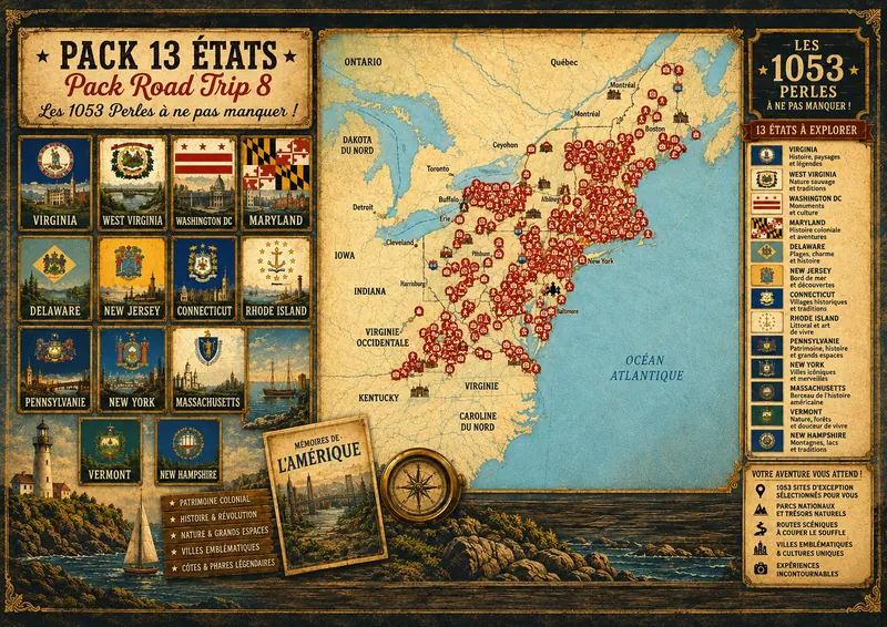 Carte des lieux incontournables de Pack Road Trip 8