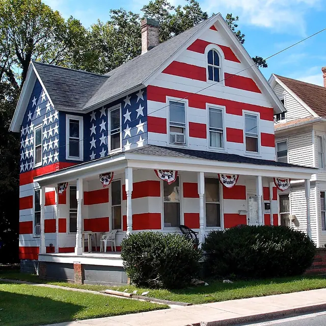 Les couleurs américaines sur une maison du Maryland
