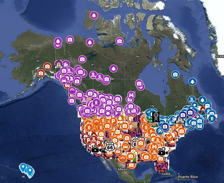 Aperçu des points d’intérêt aux États-Unis et au Canada